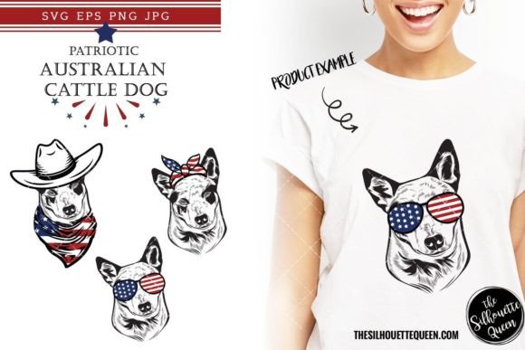 Australian Cattle Dog Patriotic Cut File