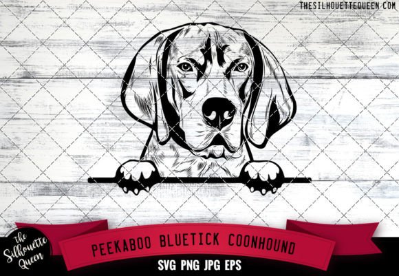 Bluetick Coonhound Peekaboo Dog Face