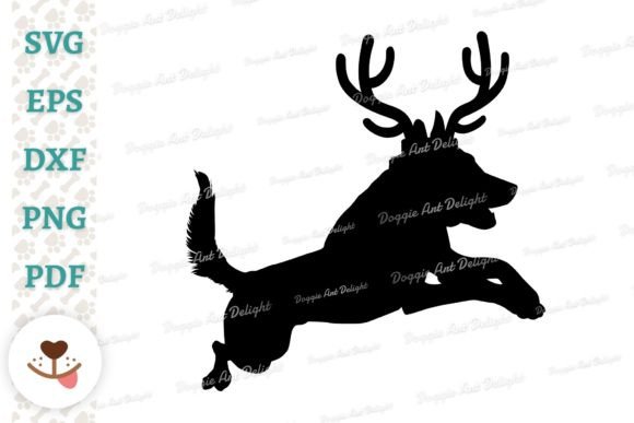 Christmas Malinois Dog Reindeer Antlers