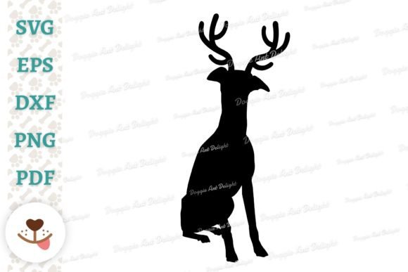 Christmas Whippet Dog Reindeer Antlers