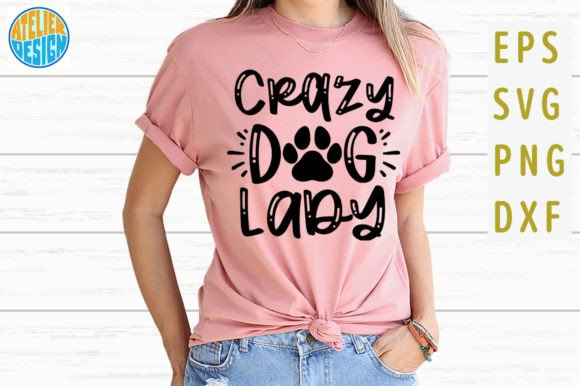 Crazy Dog Lady Print Tshirt