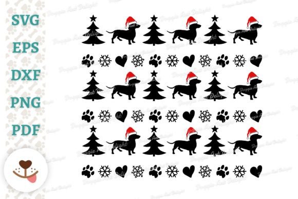 Dachshund Dog Christmas Pattern Ornament