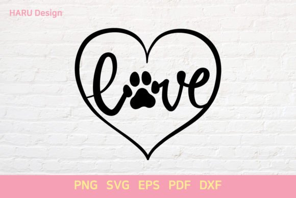Dog Love Heart Outline