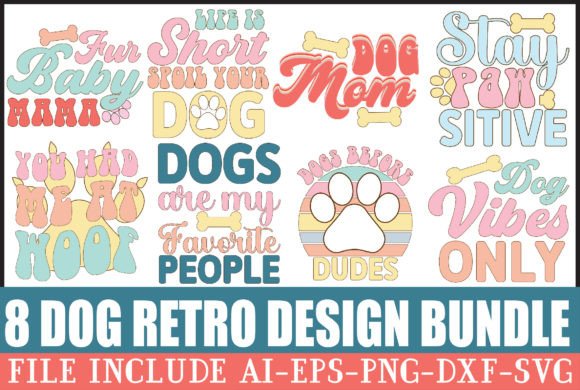 Dog Retro Design Bundle