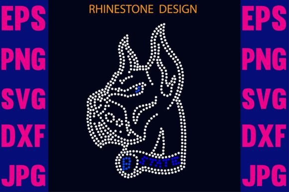 Dog Rhinestone Template