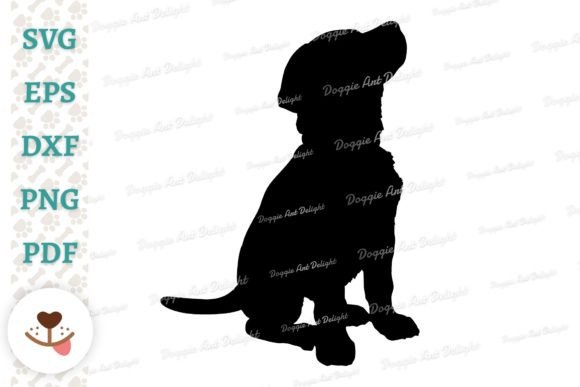 Golden Retriever Puppy Silhouette SVG
