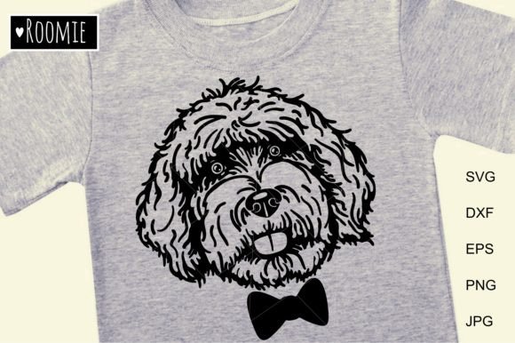 Labradoodle Boy Dog with Bow