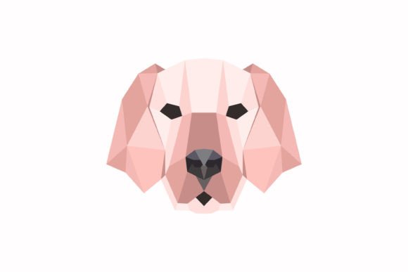 Low Poly Labrador Dog Face