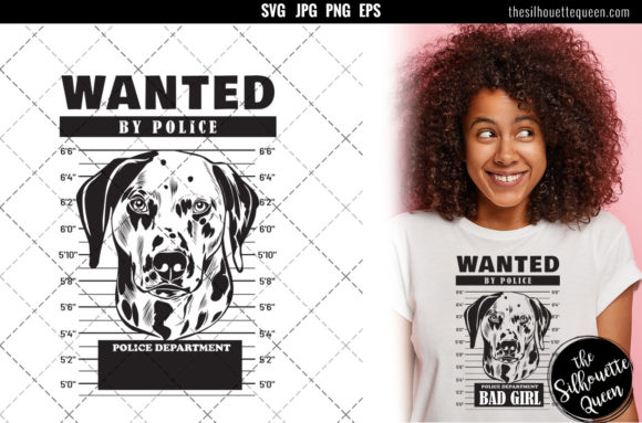 Mugshot of Dalmatian Dog Holding Banner