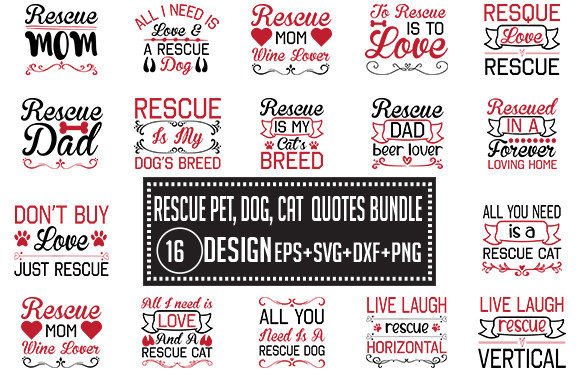 Rescue Pet Quotes Bundle 16 D