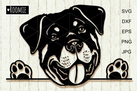 Rottweiler Rottie Peeking Dog Clipart