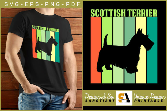 Scottish Terrier Dog Design Retro Shirt