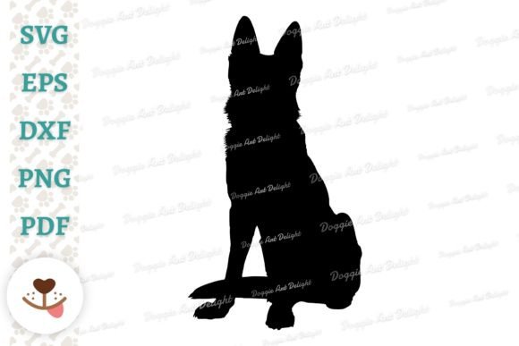 Sitting German Shepherd Dog Cut File
