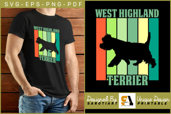 West Highland Dog with Retro Color Shirt